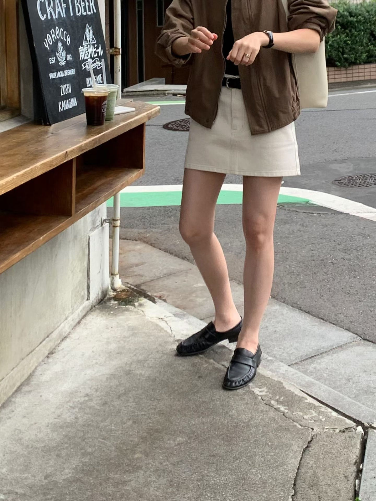 Angel Korea 奶油白短裙O75