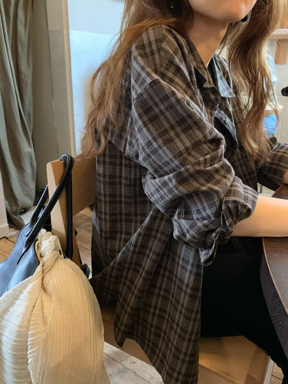 Angel Korea 秋格子襯衫O47