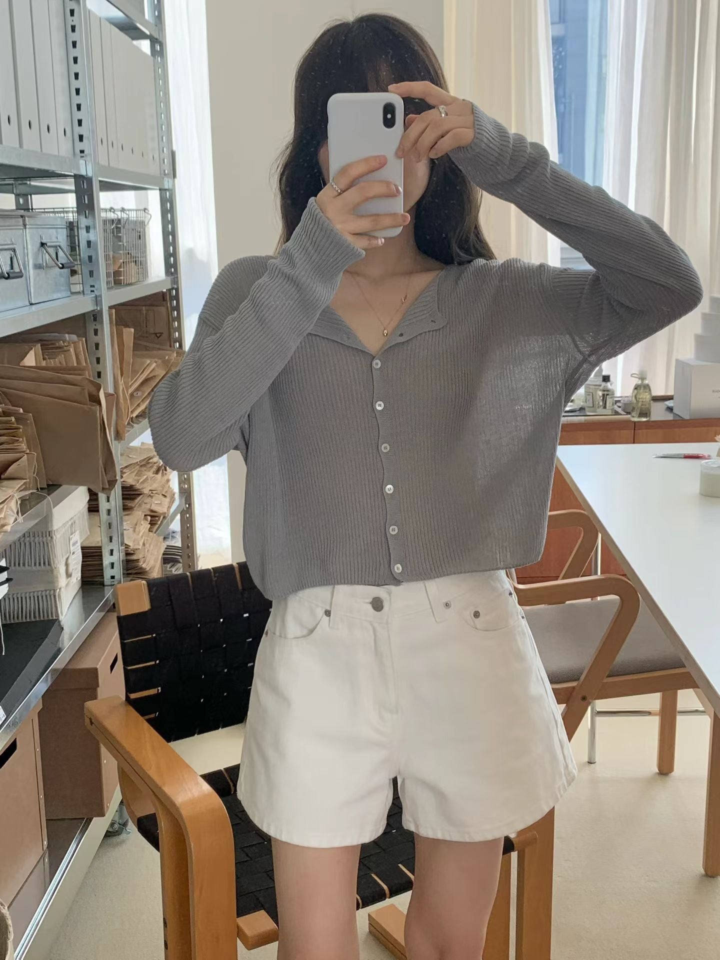 Angel Korea 夏lily羅紋排釦外