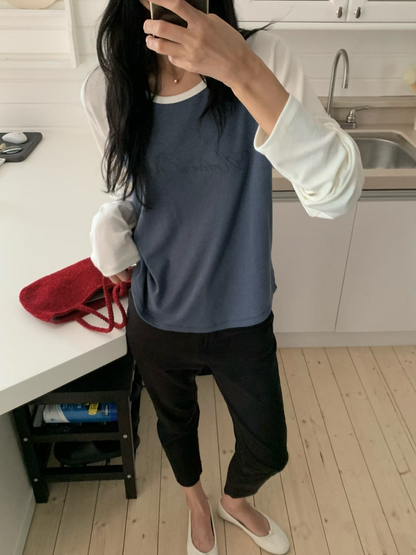 Angel Korea 秋袖配色長袖踢K08