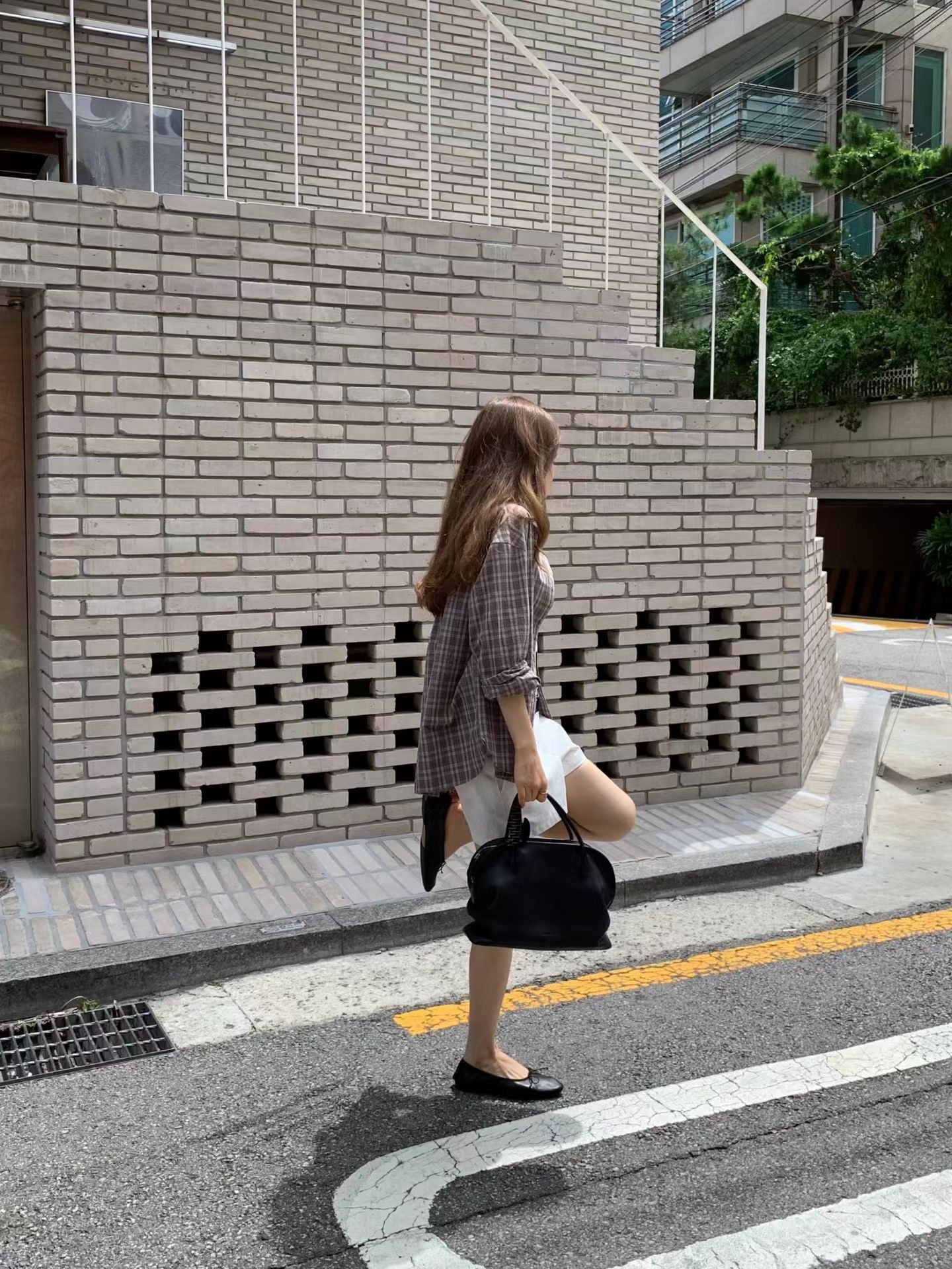 Angel Korea 秋格子襯衫O47