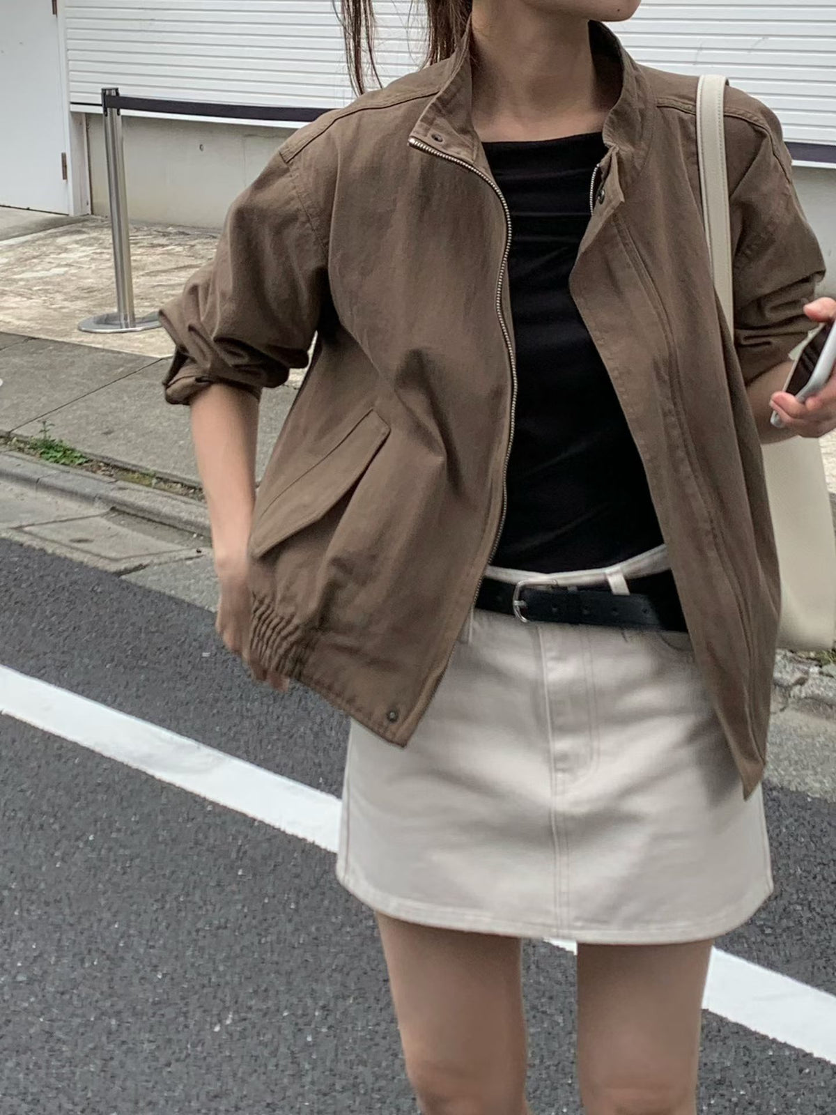 Angel Korea 奶油白短裙O75