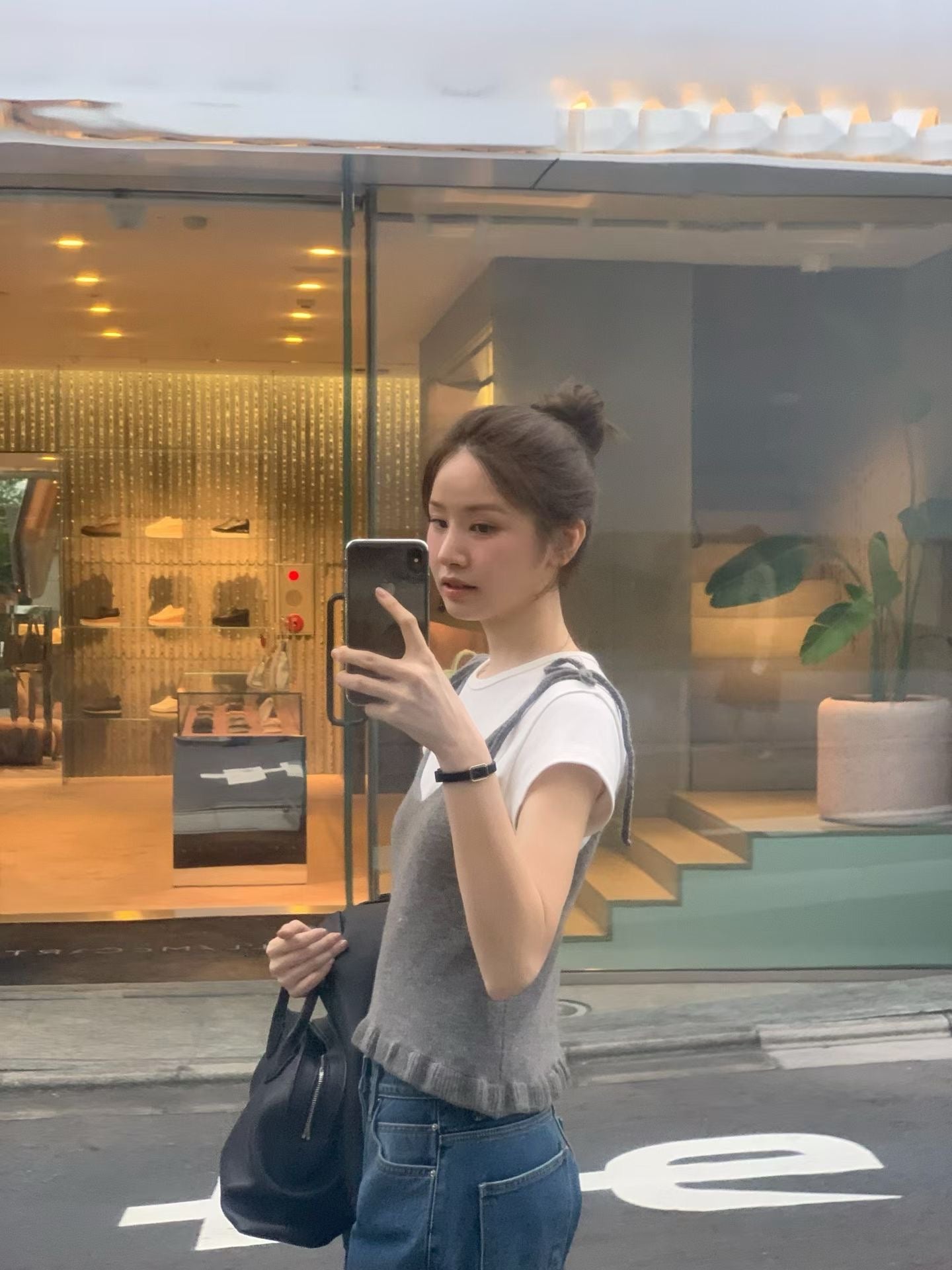 Angel Korea 秋法式綁結背心O68