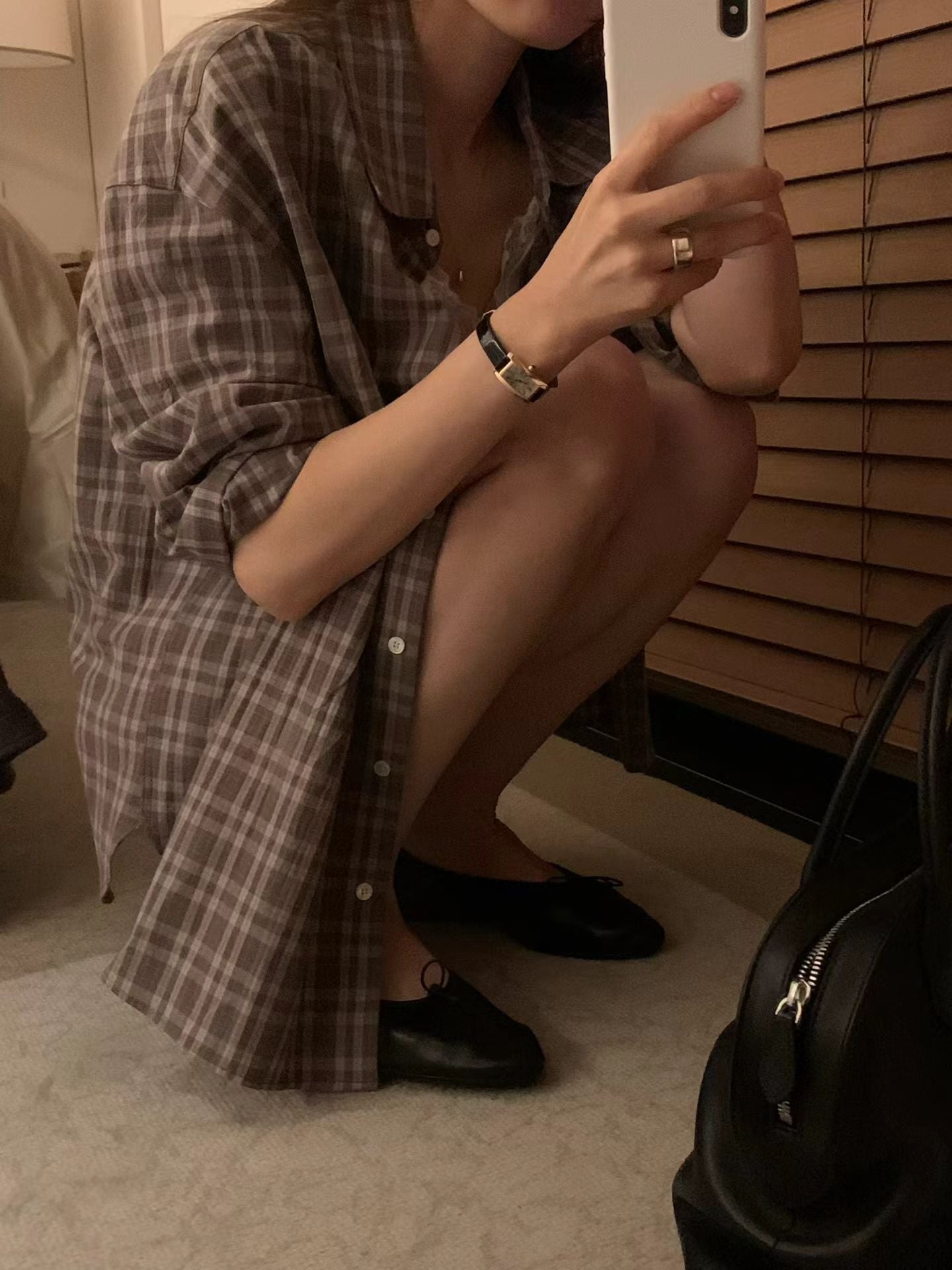Angel Korea 秋格子襯衫O47