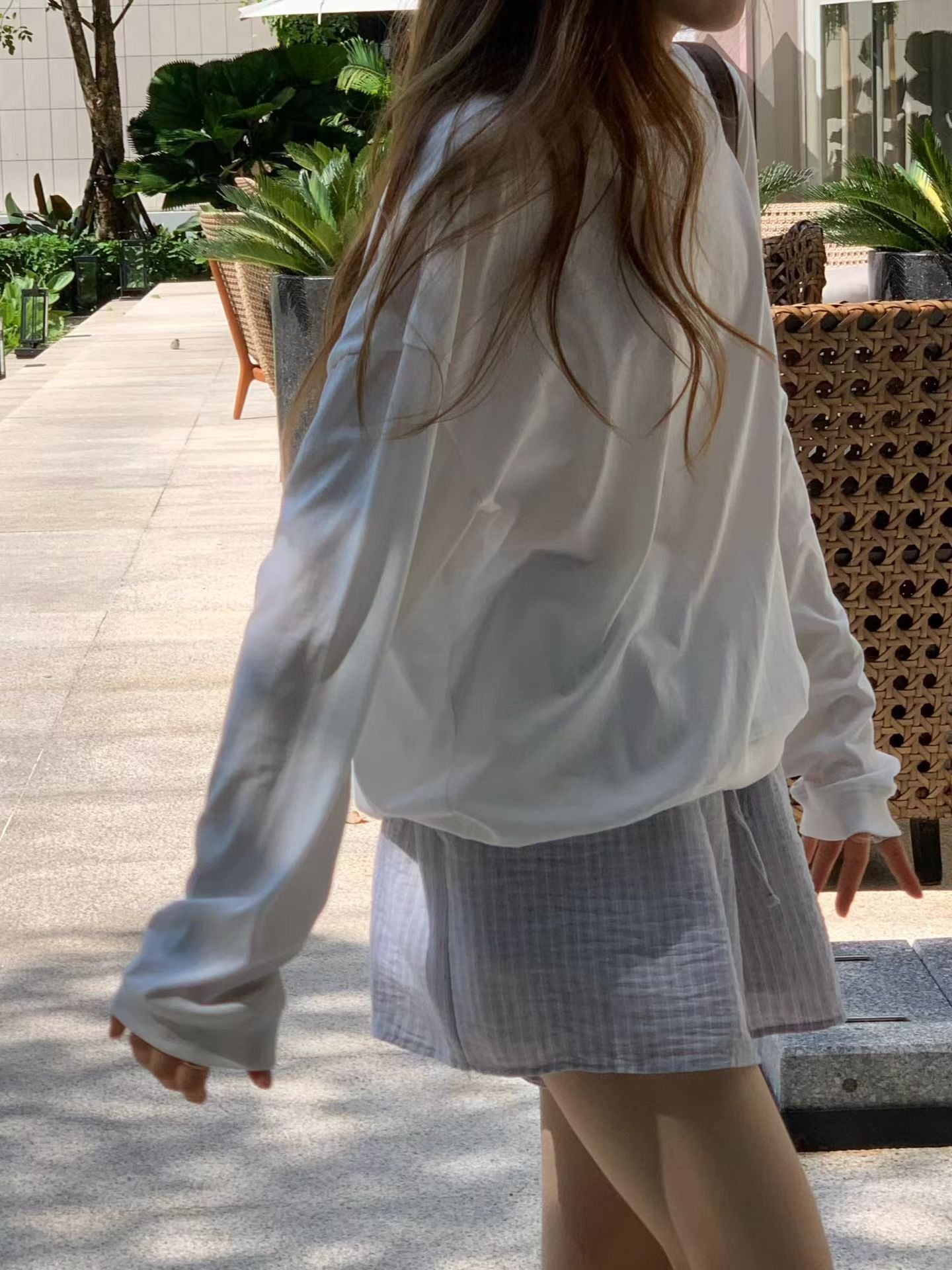 夏藍直紋短褲