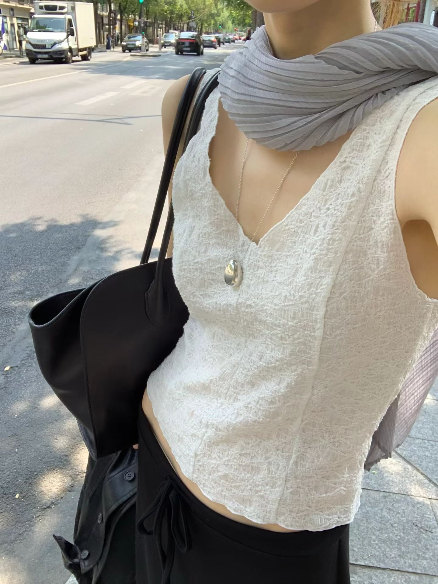 Angel Korea 秋柔霧肌理背心O08