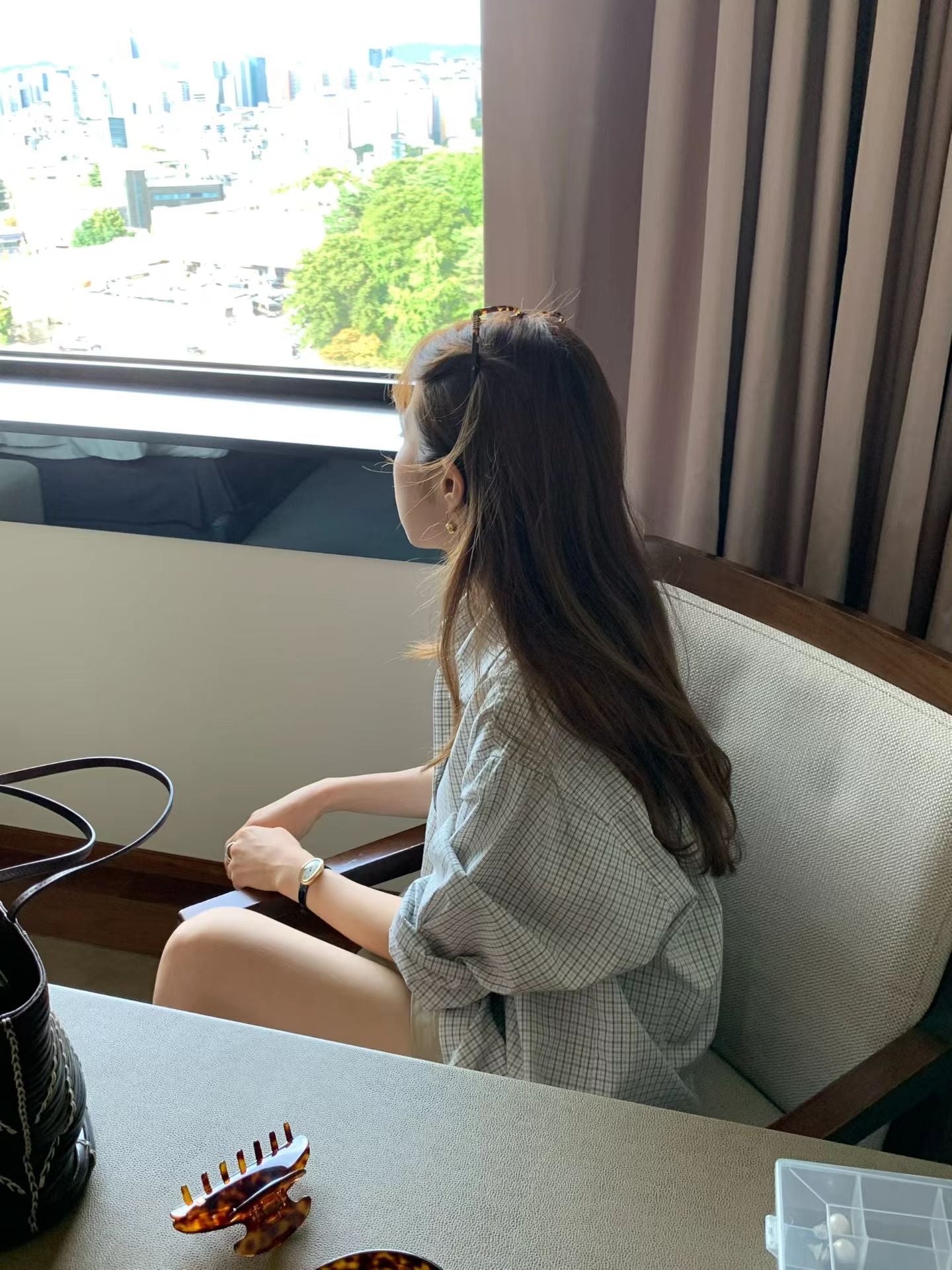 Angel Korea 秋回歸格紋襯衫O32