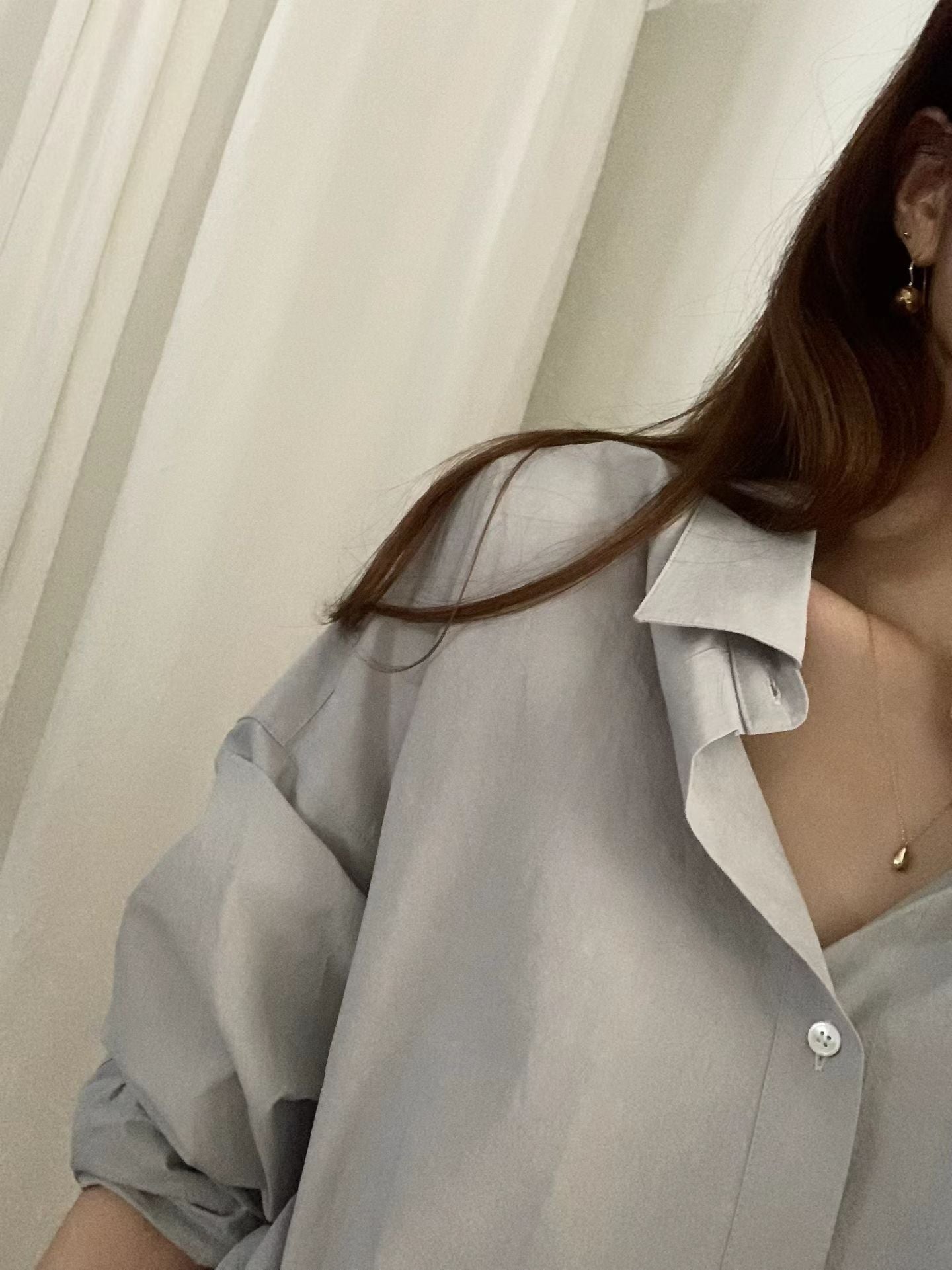 Angel Korea 秋素面氣質襯衫O51