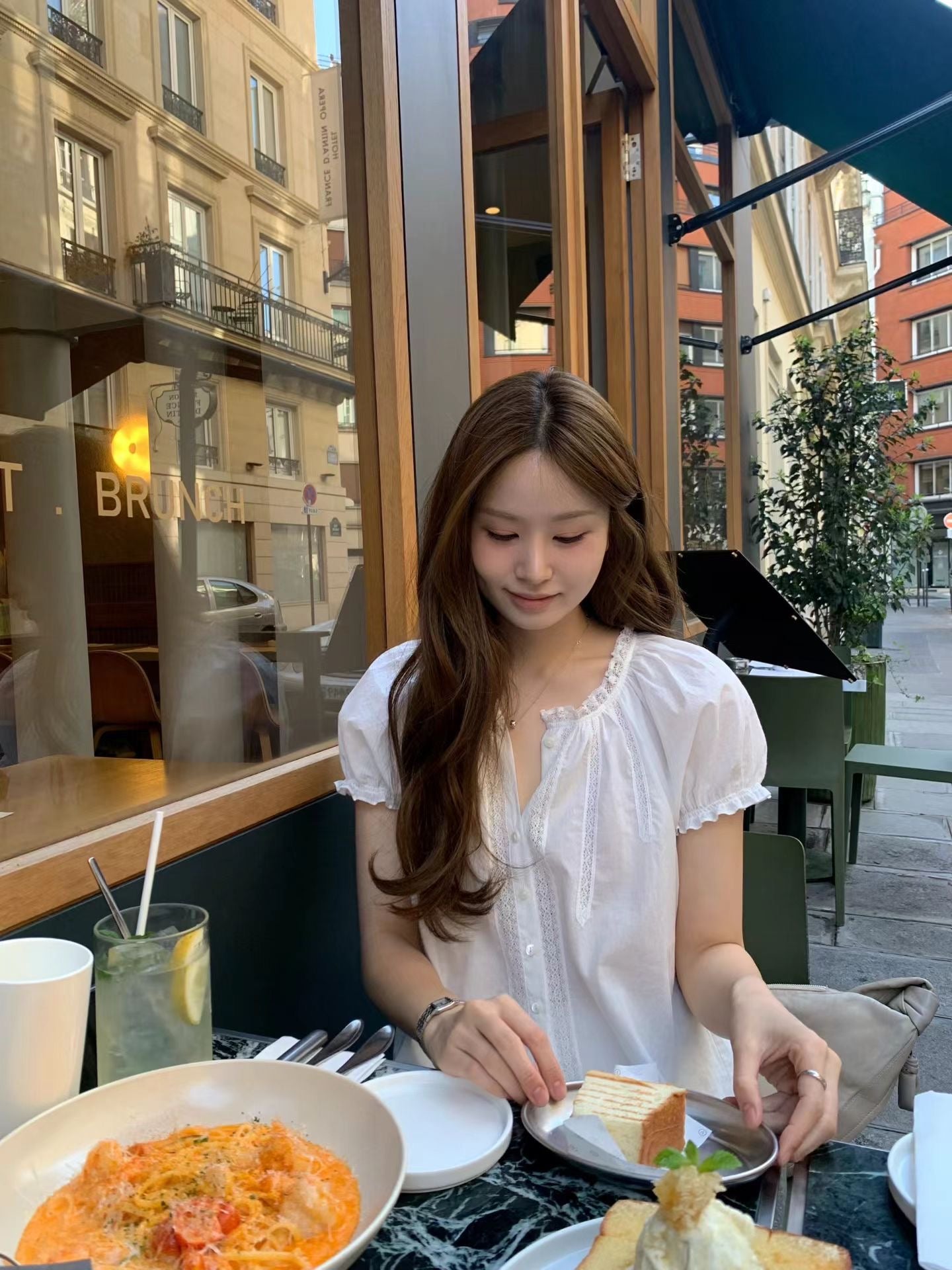 Angelo Korea 蕾絲短袖上衣