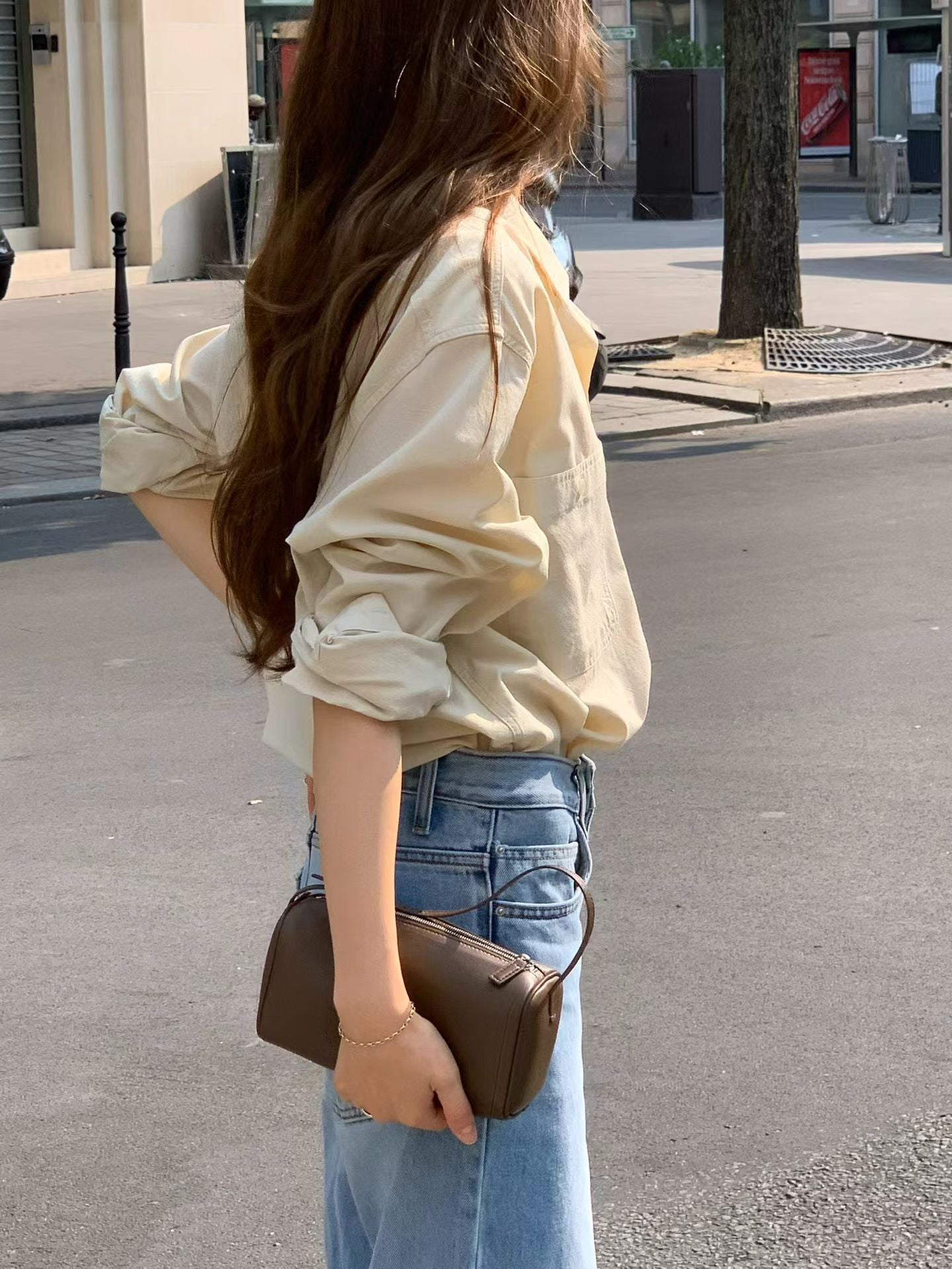 Angel Korea 秋 咖啡廳色系襯衫O28