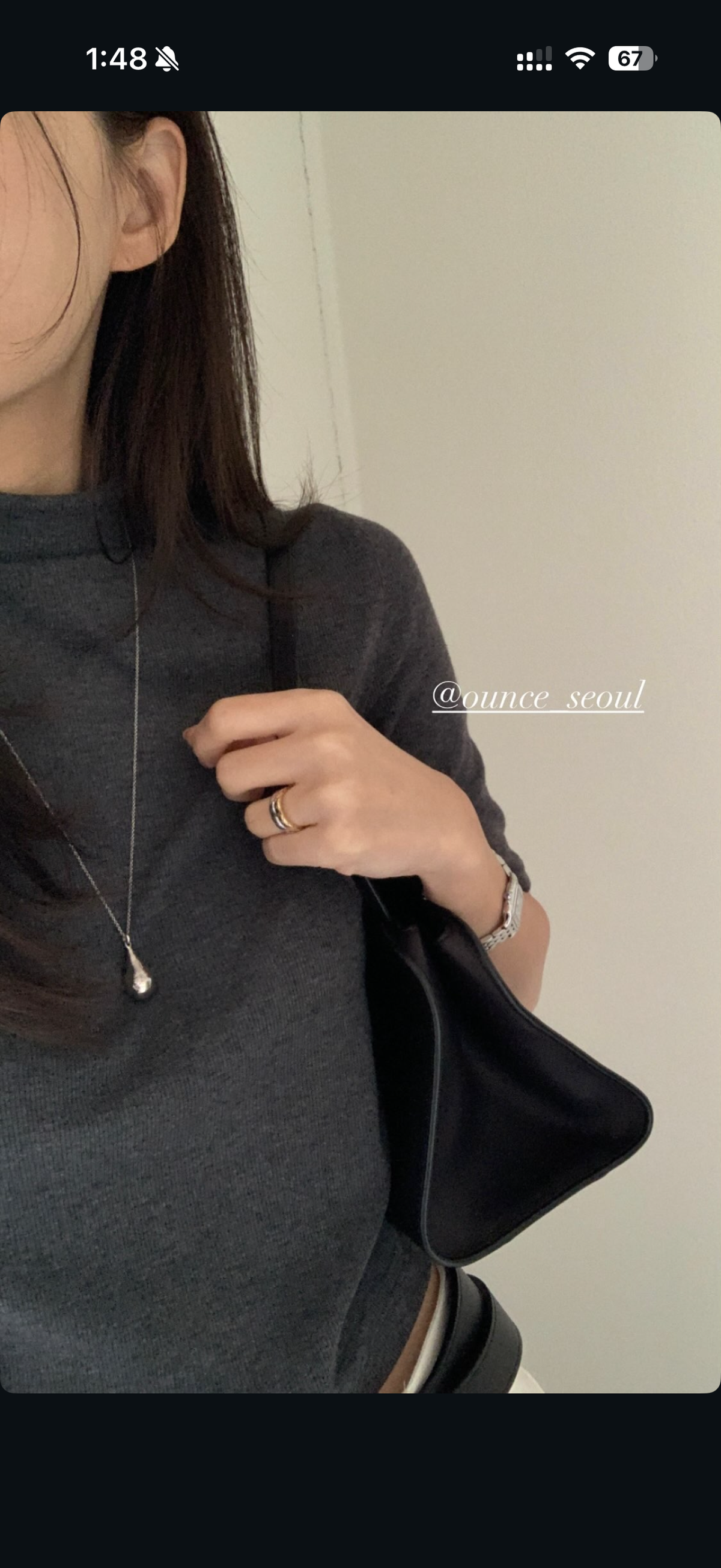 Angel Korea 秋立領五分袖上衣O82