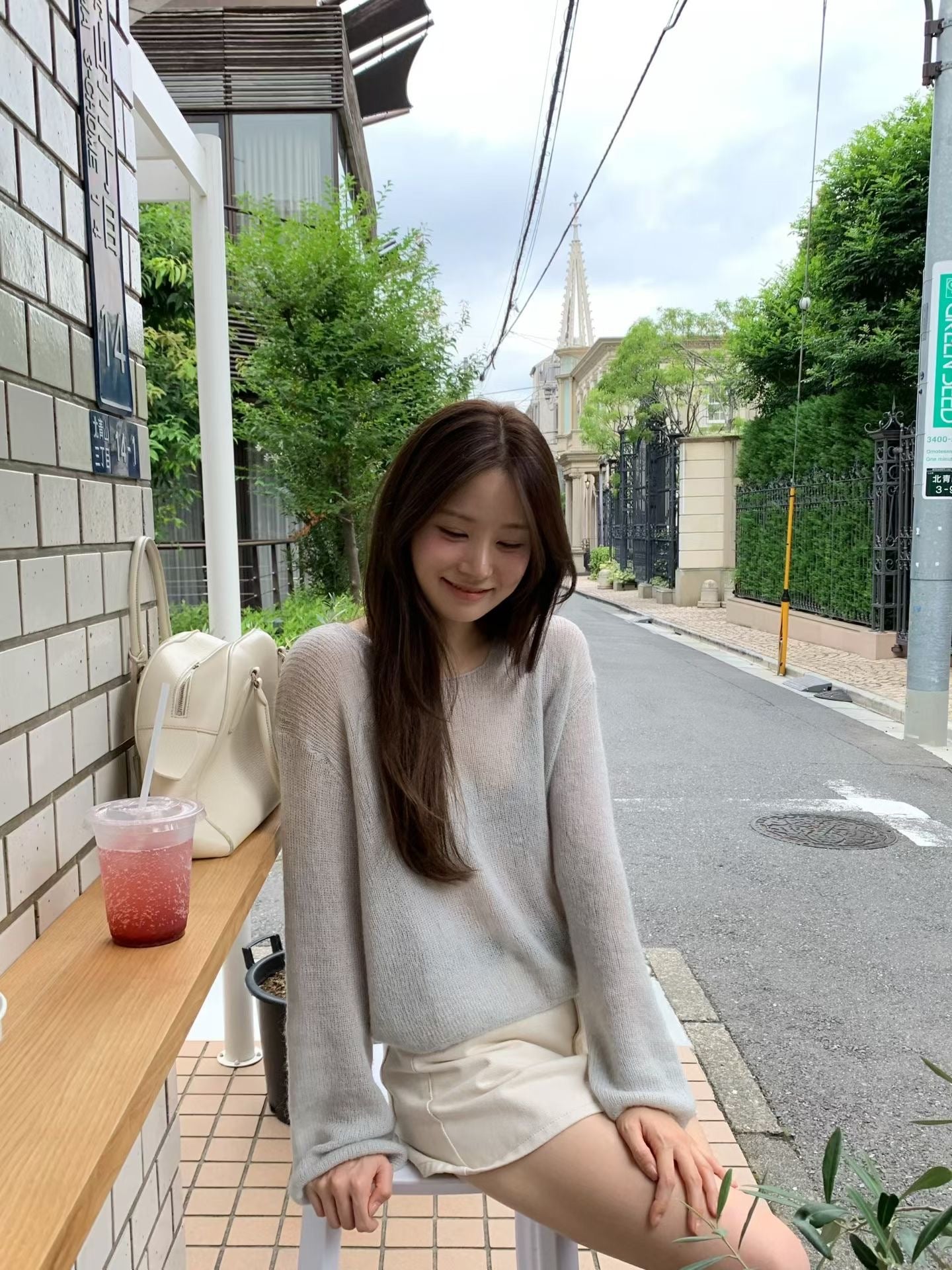 Angel Korea 奶油白短裙O75