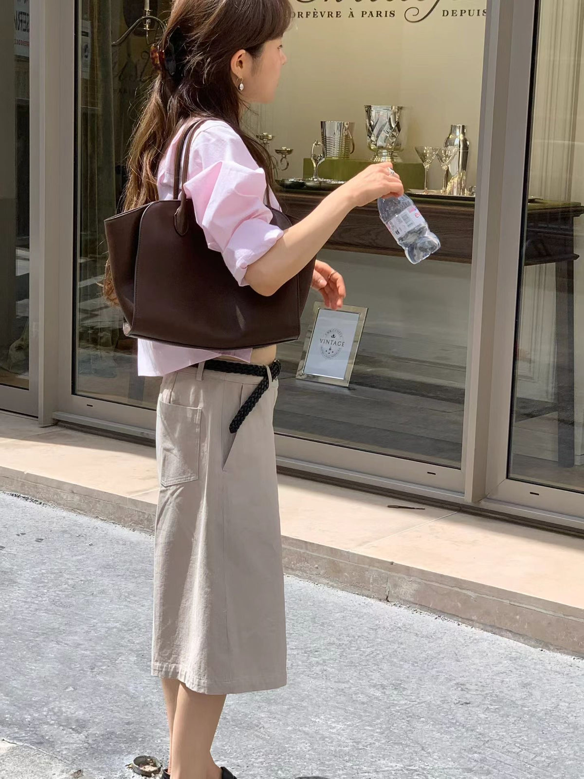 Angel Korea 秋法式顯瘦五分褲O33