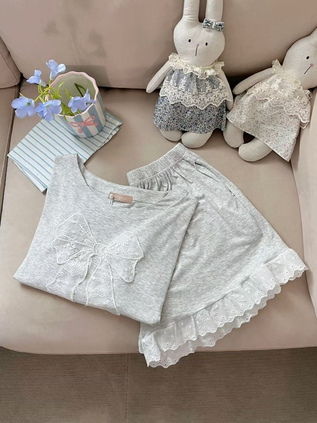 Angel Korea 大蝴蝶結睡衣套裝