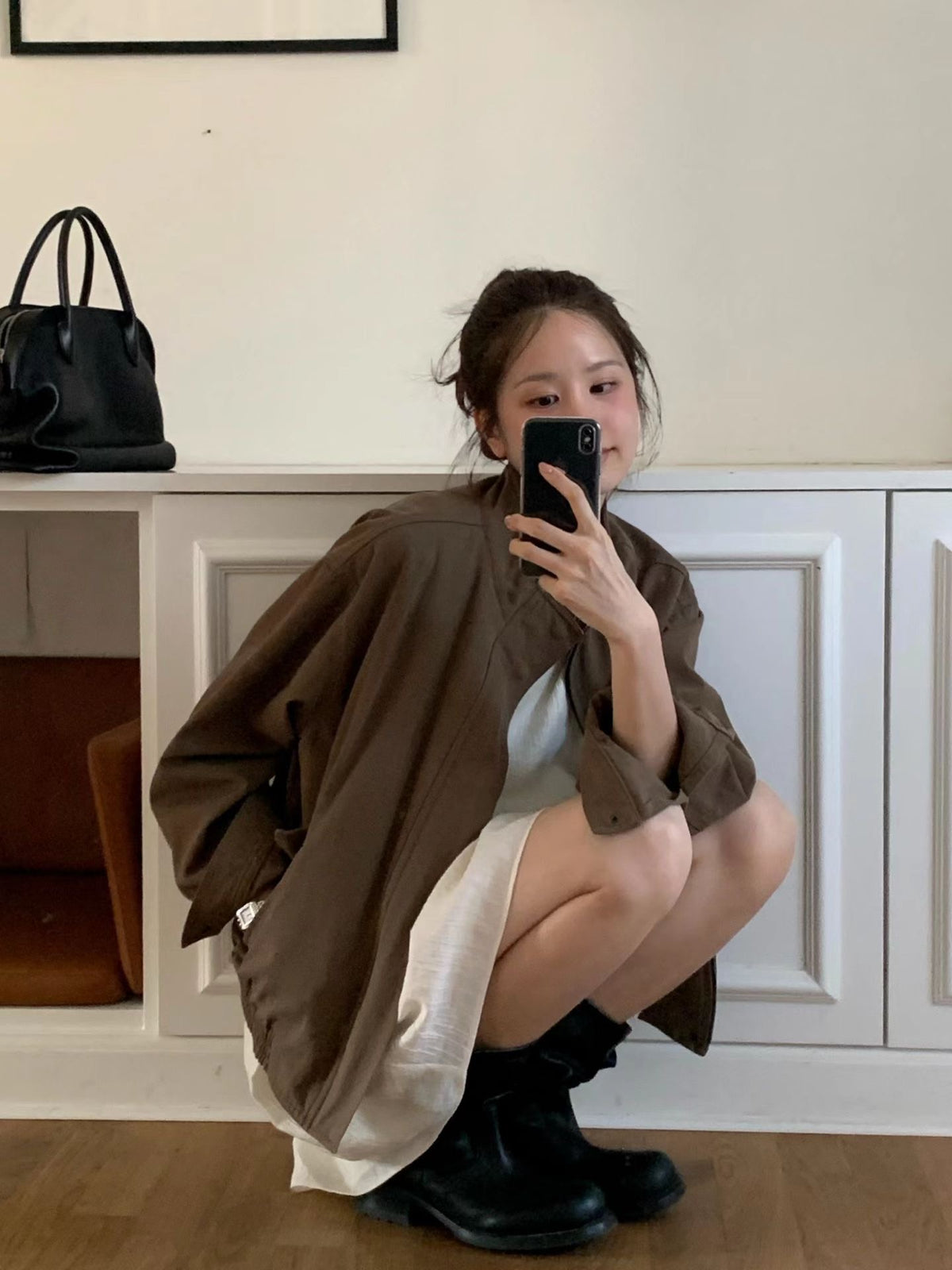 Angel Korea 秋 短版無領夾克O26