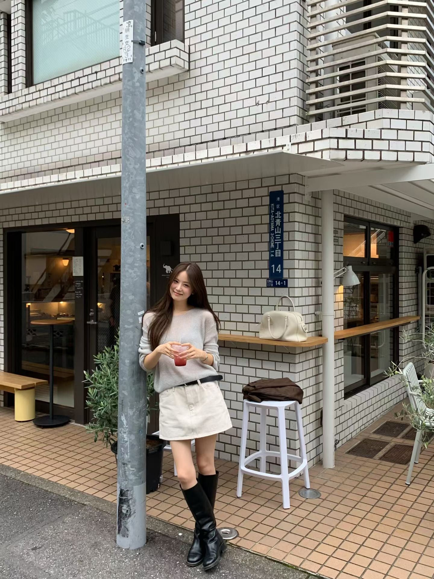Angel Korea 奶油白短裙O75
