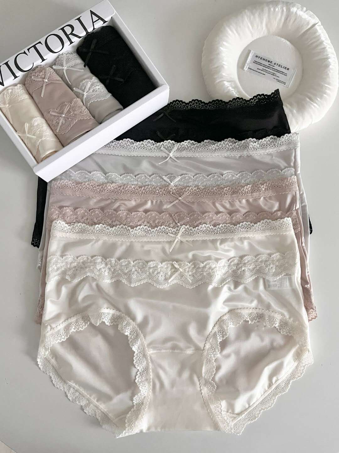 Angel Korea 雙蝴蝶結蕾絲四件組內褲AA04