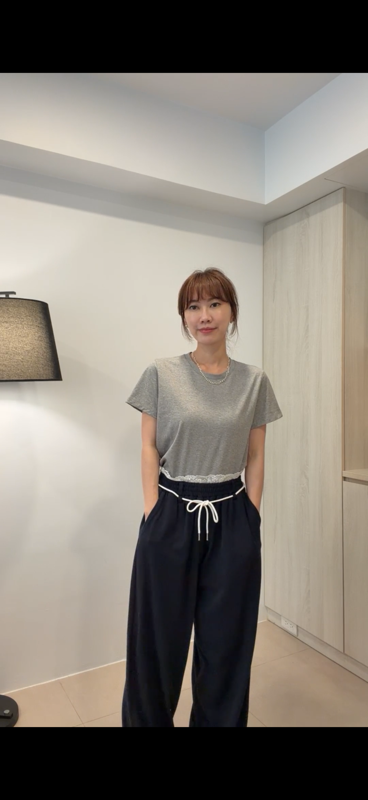 腰蕾絲高級棉褲 2色