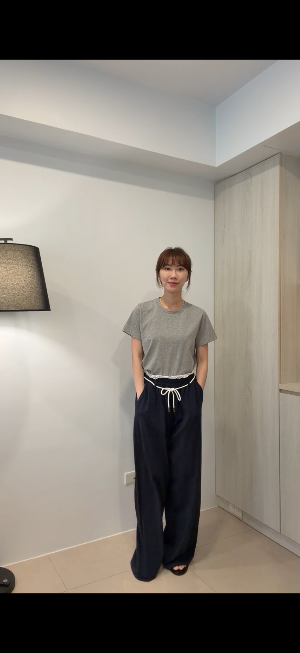 腰蕾絲高級棉褲 2色